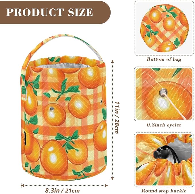 Tatenale Crochet Bag Yarn Bag Knitting Project Bag with Pockets and Handle Portable Yarn Storage Organizer Tangle Free 8.3x11 InchCartoon Orange Plaid37