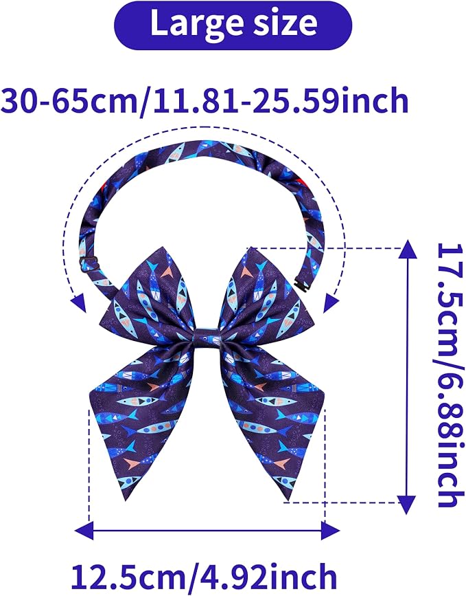 PET SHOW 10 Pack Ocean Animals Sailor Dog Bowties for Large Dogs