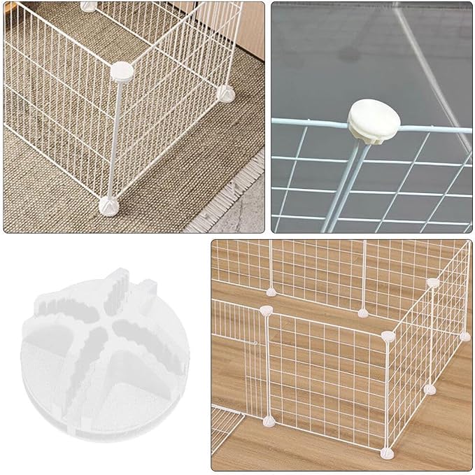 POPETPOP 30pcs Pet Cage Connectors Lightweight Plastic Playpen Buckles for Animals Easy to Assemble Versatile Fence Stabilizers for Pet Enclosures