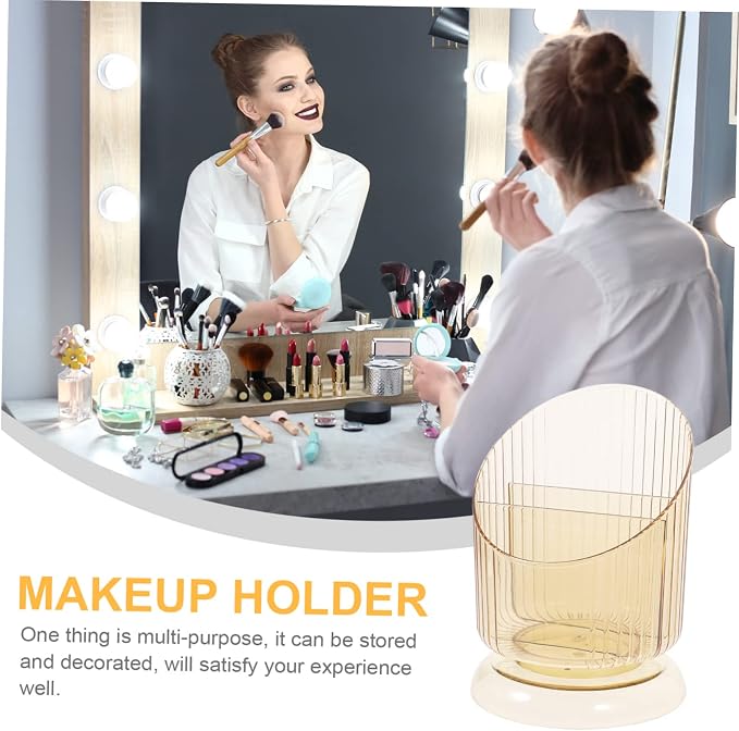 Desktop Makeup Brush Holder Transparent Pen Pot Pet Material Office Organizer