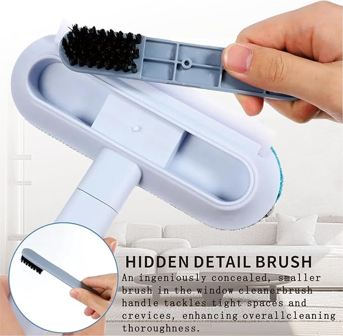 4 in 1 Pet Hair Remover Tool, Grey, 23.3Inch Adjustable Long Handle, Reusable, Washable Lint Cleaner for Dog and Cat Hair, Gentle on Furniture, for Couch, Furniture, Carpet, Clothes, Bedding