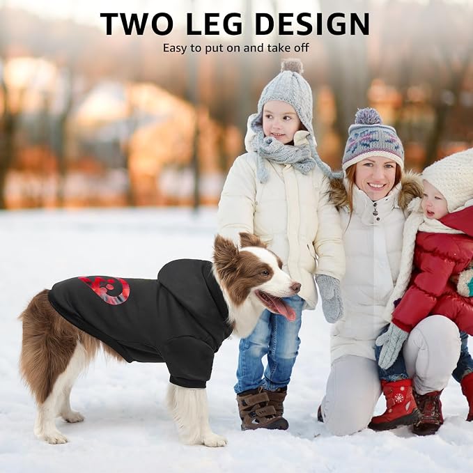 SCENEREAL Valentine Dog Hoodie Sweaters with Leash Hole, Warm & Soft Fleece Dog Sweater & Sweatshirt for Small Medium Large Dogs, Pets Clothes Cold Weather Costume, Heart Print S