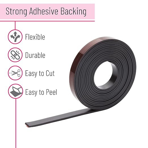Mr. Pen- Flexible Magnetic Tape, 1/2 Inch x 10 Feet, Magnetic Strip | Magnets with Adhesive Backing, Magnetic Strips with Adhesive Backing, Magnet Tape, Magnetic Tape Roll