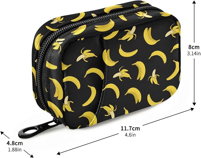 Ollabaky Yellow Banana Pill Organizer Travel Pill Cases Bag Portable Pill Container 7 Days Pill Box Organizer Vitamin Supplement Holder with Zipper for Family Business