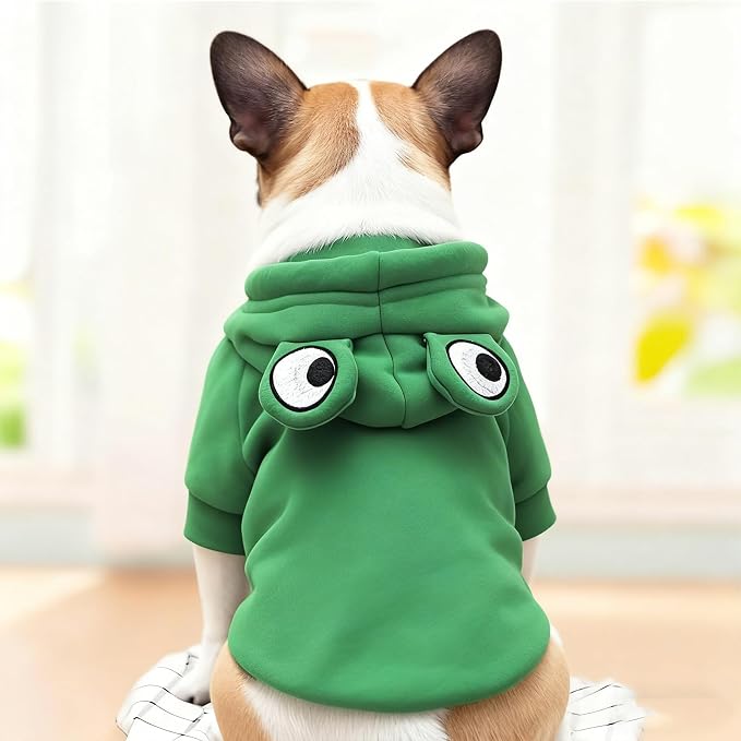 Pet Clothing Dog Transformation Shaped Hoodie (Frog,S) | Autumn and Winter Warm Small Large Dog Method Dou Cat Clothes For French Bulldog Chihuahua Pug Boston Terrier Dachshund