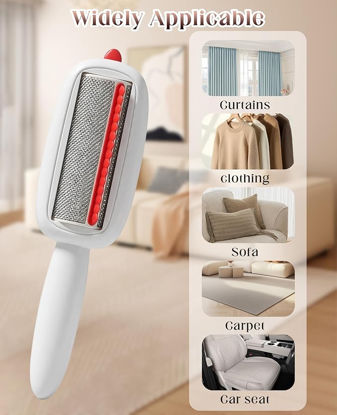 2PCS Pet Hair Remover Lint Roller Reusable Brush, Cat Dog Hair Removal Tool for Clothes