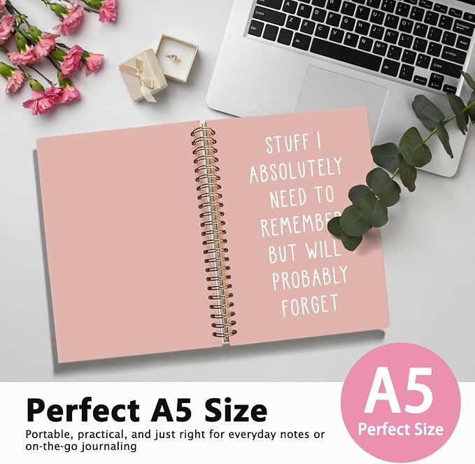 Funny Notebooks Journal, Sarcastic Notebooks for Work | Funny Office Gifts for Coworkers, Funny Notebooks for Work, Office Humor Gifts, Spiral Notebook 5.5x8.3 In(pink)