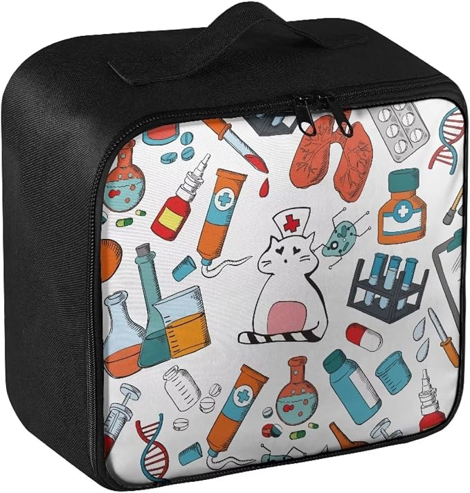 Nurses First Aid Bag Empty Travel Medicine Bag Pet Cat Medical Equipment Bag Cute First Aid Pouches Empty Medium First Aid Medical Kit Accessory Pouches Organizer Bag Zipper