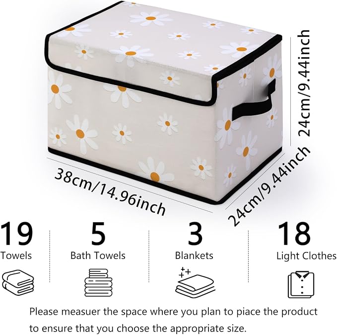 Stackable Clothes Storage Bins with Lids 3 Pack | Closet Organizers, Fabric Box, For Blanket Clothes, Under Bed Storage Containers