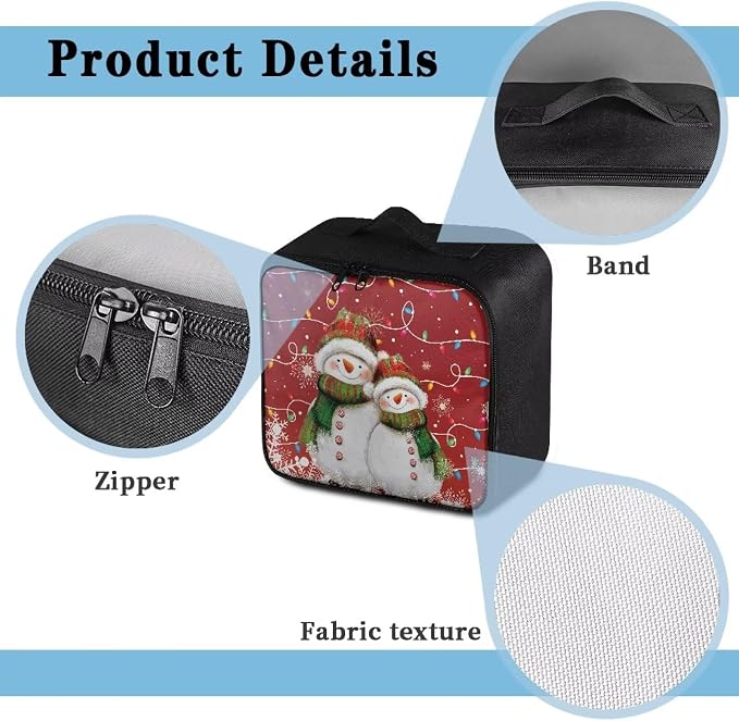 First Aid Kit Bag Red Xmas Snowman Empty Medic Bag for Pet Friendly Households and Outdoor Adventures Featuring Wear Resistant Construction Easy Access