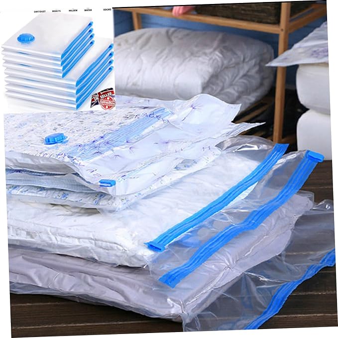 Vacuum Storage Bag Compression Organizer for Clothes and Bedding Space Saver Sealed Storage for Quilts and Pillows