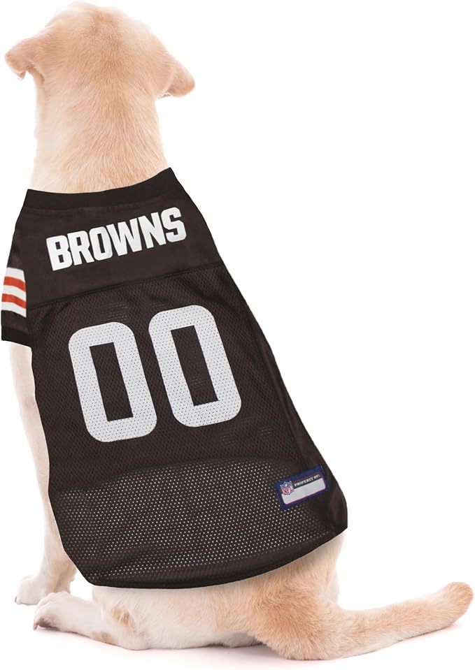 Pets First NFL Cleveland Browns Dog Jersey, Size Large, Football Shirt Costume for Pet, Dog Sports T-Shirt, NFL Team Clothing for Cats, Licensed Pet Apparel Available in 7 Sizes and 32 Teams