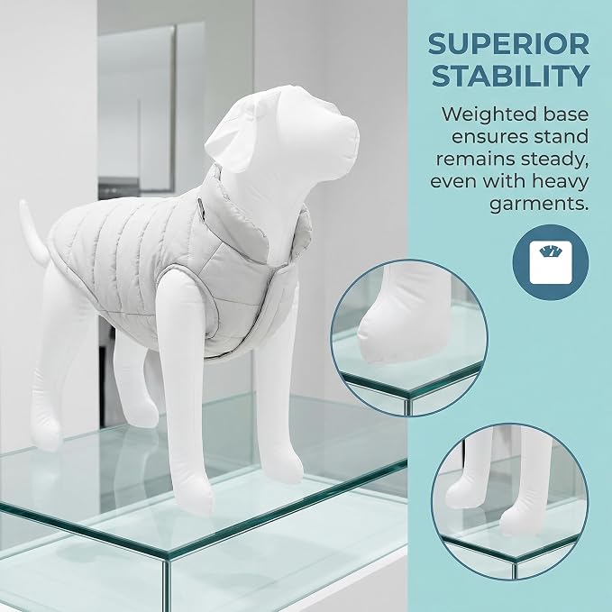 Toddmomy Inflatable Dog Mannequin Standing Display Model for Dog Clothing Pet Shop Display Stand Pet Clothing Exhibition and Grooming Counter 31.49 X 22.04 X 11.41 in