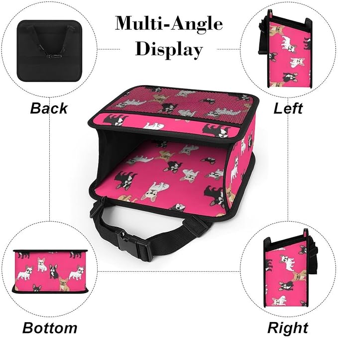 Car Organizers for Seat Back Vehicle Backseat Storage Pocket, French | Bulldogs Dogs Pets Puppy, Auto Hanging Pouch Trash Bag with Adjustable Buckle, Universal Fit for Vehicle Truck