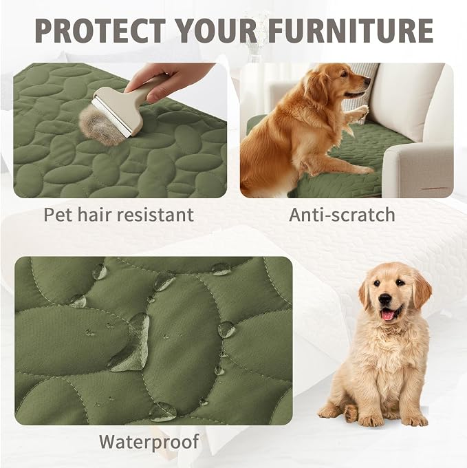 Ameritex Pet Bed Cover Dog Bed Blanket for Sofa and Furniture Waterproof New Pattern Design (52x82 Inch, Green)