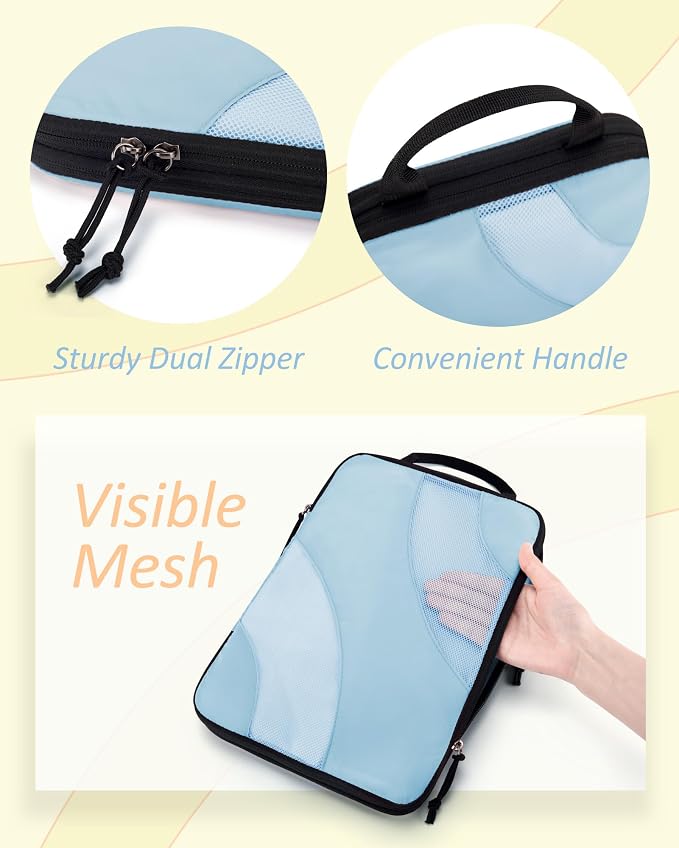 BAGSMART Compression Packing Cubes for Travel | Lightweight suitcase organizers bag set, space-saving double zipper expansion for carry-on luggage & travel organization