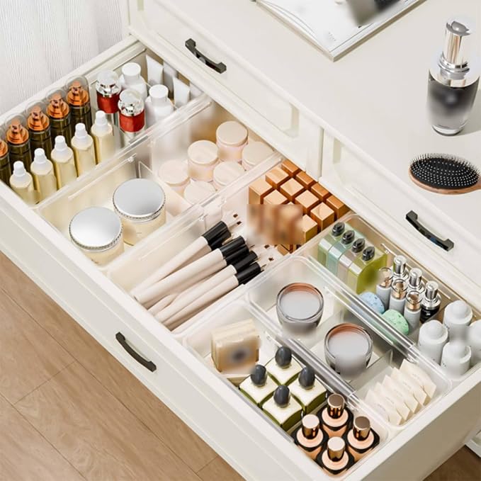 Drawer Organizer Removable Partition Tray Expandable Storage Adjustable Drawer Divider PP Material Suitable for Home Study Closet