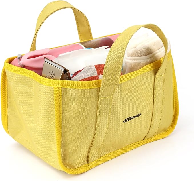 GUANJUNX Pet Tote Bag For Dog Supplies Organizer With 6 Large Pockets For Tools And Dog Foods, Travel Outdoor Bag (Yellow)