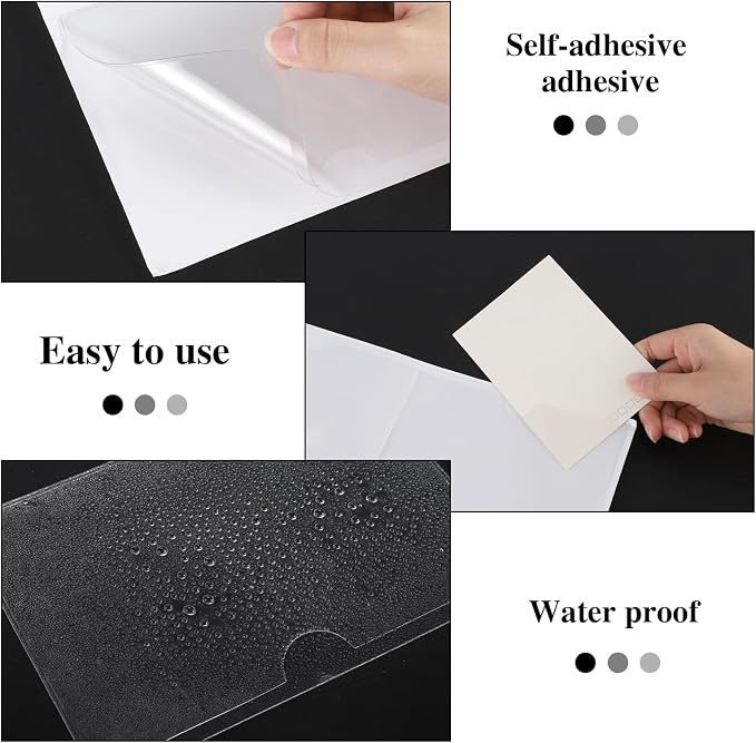 48 Pack Adhesive Index Card Holders, Clear 4 x 6 Label Pockets | Clear Pvc, Top Loading, Strong Adhesive, Fits Bins Shelves Totes, Reusable Labels, Dust And Splash Resistant