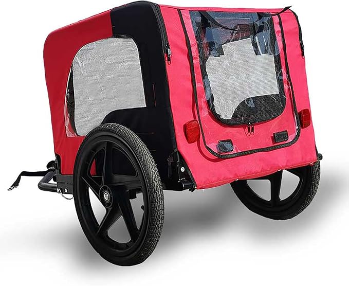 ZeHuoGe Pet Bike Trailer for Small to Medium Pets, Pet Cart Bicycle Wagon,23.62”x17.71” Roomy Cabin, Foldable & Portable, Universal Fit for 20”-29” Bikes
