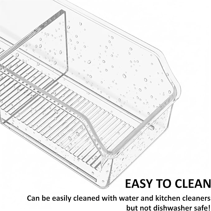 2 Pcs Tea Bag Organizer,Tea Bag Holder Box Storage Bin, Clear Drawer Drawer | Plastic, Sugar Packet, Coffee, Condiment, Spice Bag Holder, for Kitchen Cabinet, Countertop, Fridge