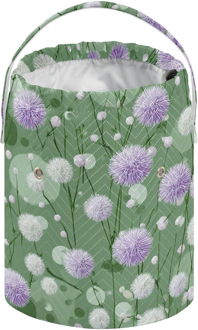 Tatenale Crochet Bag Yarn Bag Knitting Project Bag with Pockets and Handle Portable Yarn Storage Organizer Tangle Free 8.3x11 InchDark Green Flowers Blooms23