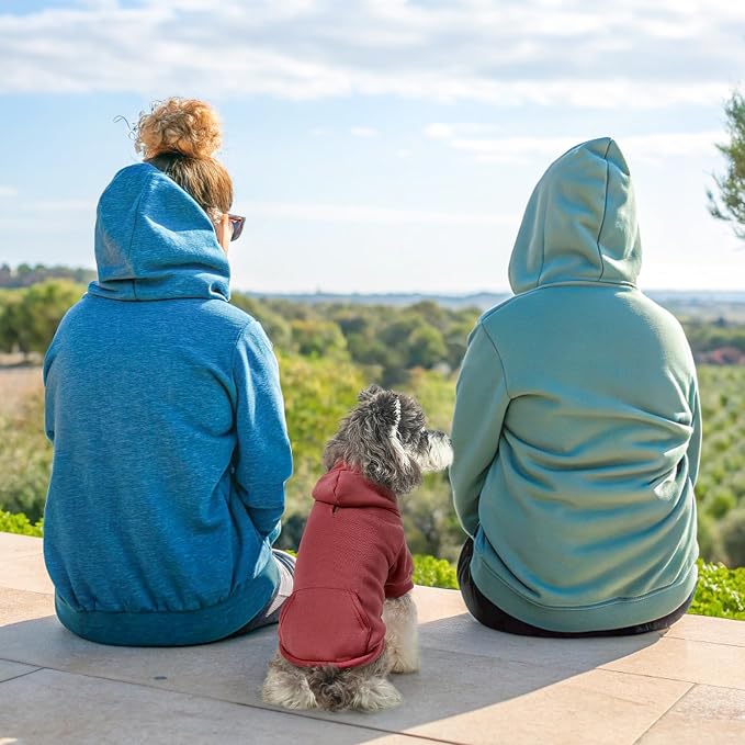 SCENEREAL Dog Hoodie Sweaters for Small Medium Large Size Dogs, Fleece Dog Sweatshirt with Hat and Pocket,Soft Cold Winter All Weather Dog Clothes for S to XL Sized Dogs, Burgundy L