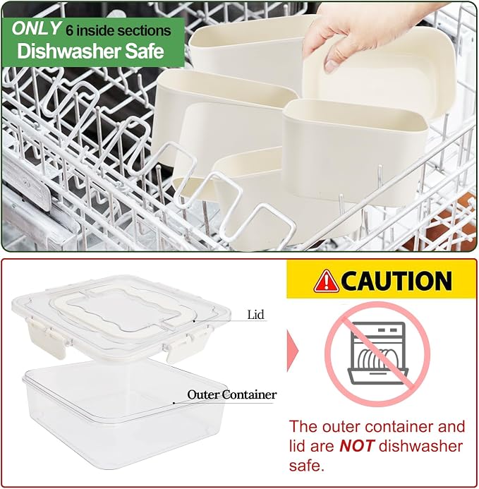 Small Snackle Box Snack Containers with Lids, 2 Pcs Divided Serving Tray | Portable Snack Platter Fruit Veggie Tray Snackele Box Container for Charcuterie, Party, Snack, Nuts, Beach, Travel, Picnic