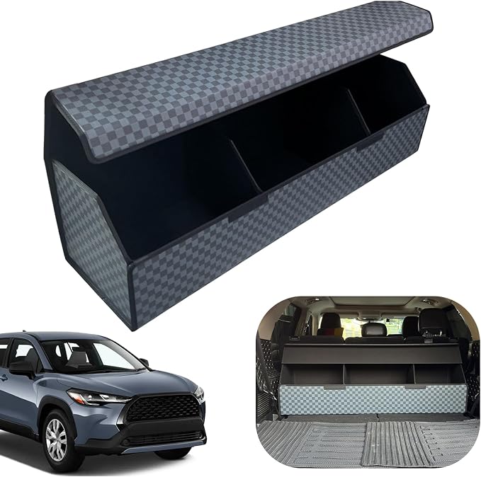 Car Trunk Organizer for For Toyota Corolla Cross - Custom Fit,Large Space Outdoor Trunk Organizer with Leather,Hook and Loop Fastener,4-Layer Cover,For Toyota Corolla Cross2022-2025