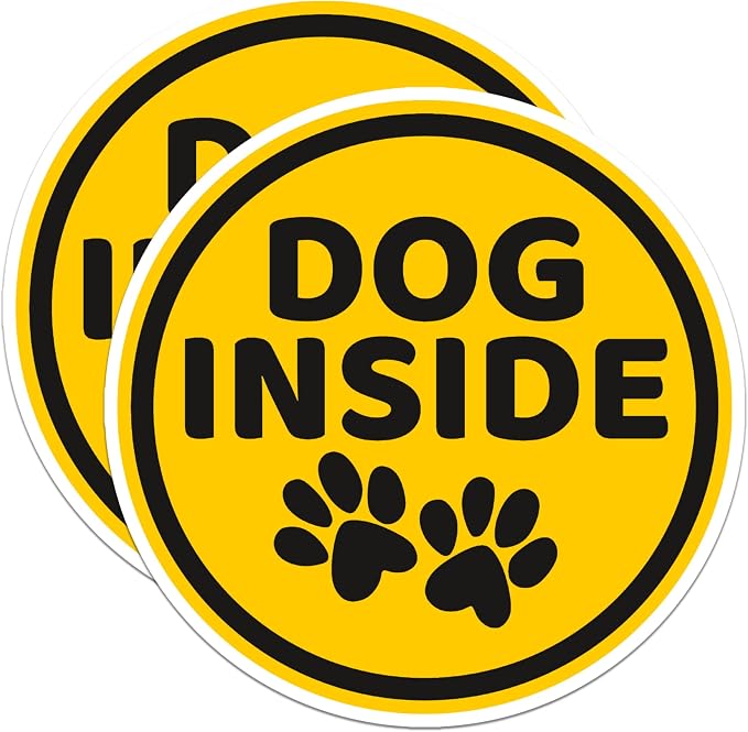 (2 Pack) Dog Inside Magnets - Fur Baby On Board - Dog in Car - 5" On Longest Side - Premium Magnet - for Cars, Refrigerators, Toolboxes, Lockers - Made in USA - MAG1120