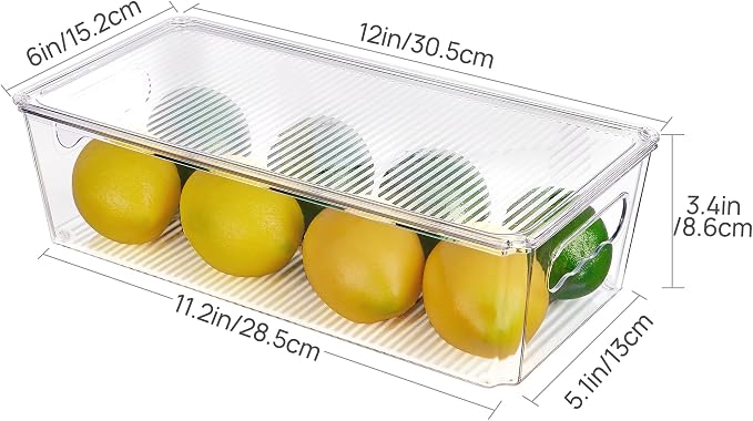 Vtopmart 8pcs Clear Organizers and Storage Bins with Lids and 4Pack Large Stackable Kitchen Pantry Storage Drawers