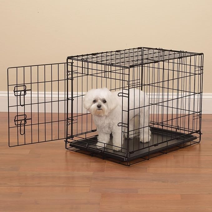 Pro Select Secure Pet Cage for Extra Small Dogs, Black, Removable Floor Tray
