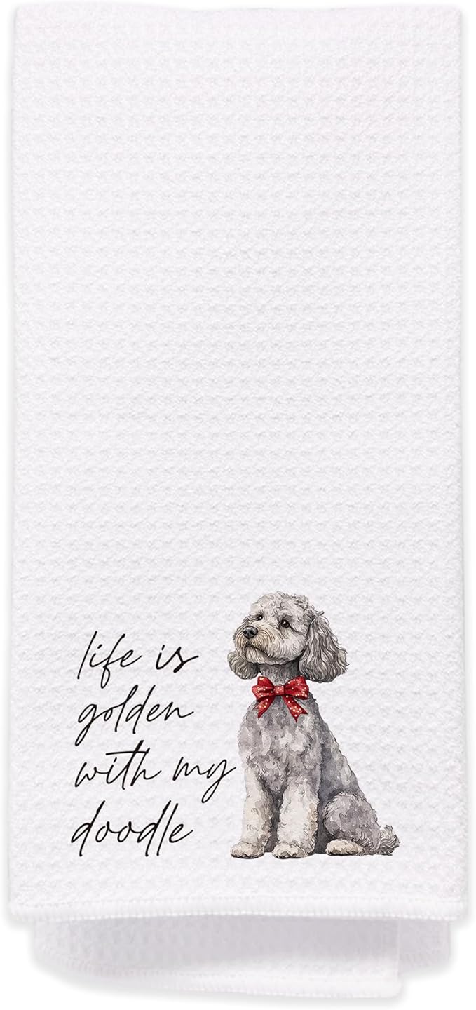 Goldendoodle Hand Towels for Bathroom - Golden Doodle Poodle Kitchen Dish Tea Towels, Goldendoodle Dog Mom Gifts for Women, Golden Doodle Gifts for Mothers Day/Christmas