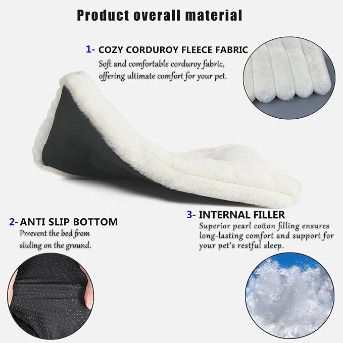 Pet Bed Extra Small 12 x 18 for Crate or Cage Fits Tiny Dogs And Indoor Cats With Rabbit,Washable XS Puppy Crate Bed Comfy Kennel Pad Anti-Slip Doggy Sleeping Mat Cushion for Mini Small Breeds,Cream