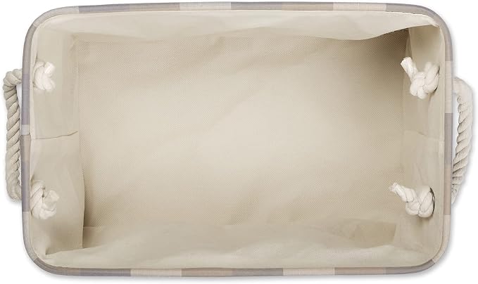 DII Buffalo Check Storage Bin, Medium Rectangle, 16x10x12, Tri Color Stone