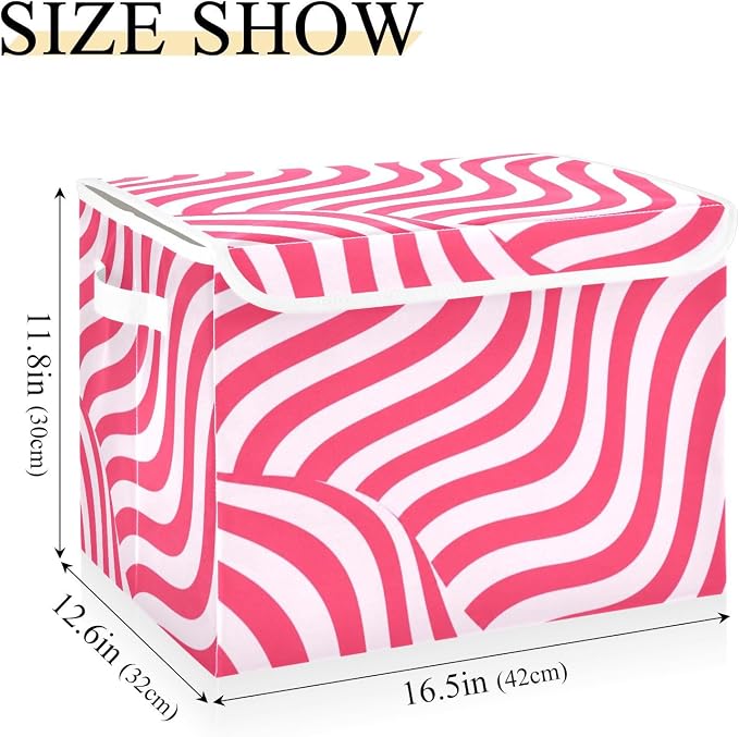 Christmas Fabric Storage Bins with Lid Foldable Storage Boxes 40L Baskets | Decorative Storage Boxes, Foldable & Stackable, Dust-Proof Flip Top, Reinforced Handles, For Home & Dorm, Clothes & Toy Box