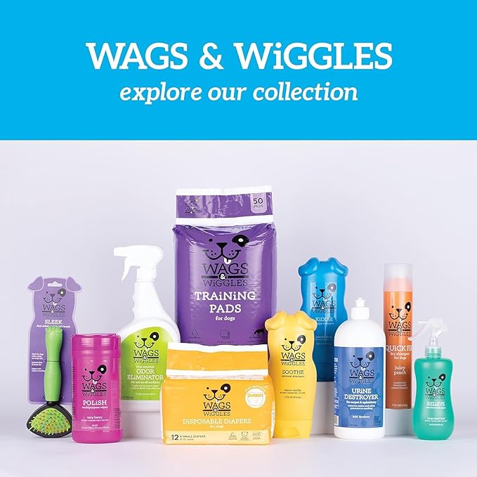 Wags and Wiggles Polish Multipurpose Wipes for Dogs, Very Berry Scent - Scented Wipes that Clean and Condition Your Dog’s Coat Between Baths, Gentle Formula, 100 Count