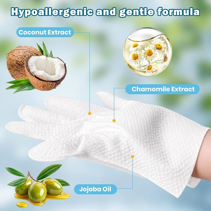 60Pcs Hypoallergenic Pet Glove Wipes for Dogs & Cats | Deodorizing Hydrating Pet Cleaning Gloves for Paws, Ears, Face & Butt, Home & Travel Dry Bath
