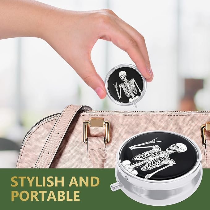Pill Box, Small Pill Case for Purse & Pocket, Travel Medicine Organizer | Cute Travel Medicine Organizer, Portable Medicine Container Holder to Hold Vitamins, Medication, Fish Oil & Supplement
