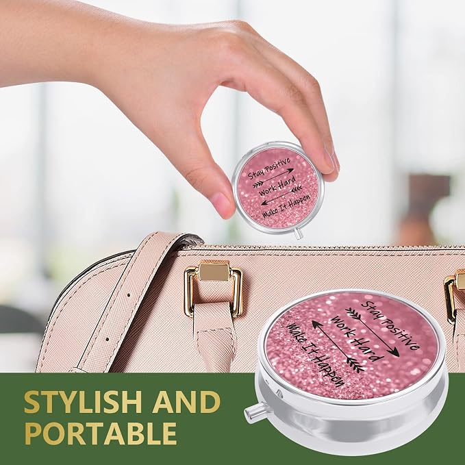 Pill Box, Small Pill Case for Purse & Pocket, Travel Medicine Organizer | Cute Travel Medicine Organizer, Portable Medicine Container Holder to Hold Vitamins, Medication, Fish Oil & Supplement