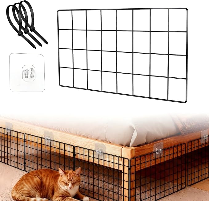 Sliner 12 Pack Black Under Bed Blocker for Pets Metal Under Couch Blocker 16" L x 7.9" H Sofa Couch Barriers for Dogs Pets Cats Toys Items with 49 Accessories