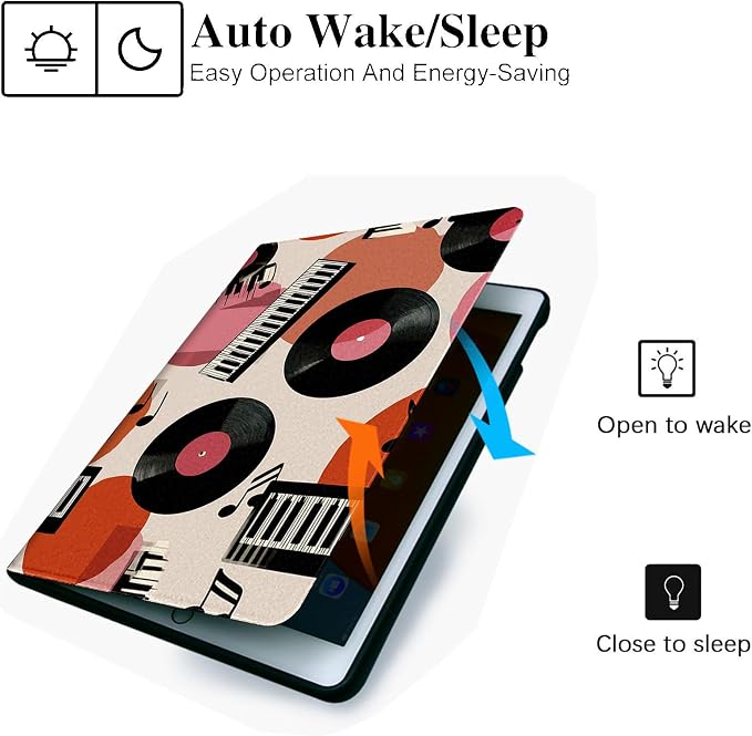 for Microsoft Surface Pro 8-13" 2021 Tablet Case,Auto Wake/Sleep,Adjustable Stand Protective Cover - Music Elements