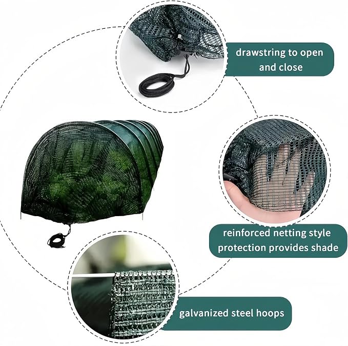Chick Run - Sun Protection Net Chick Run, Flexible Portable Expandable Foldable Playpen, Pop-Up Mesh Poultry Brooder Enclosure | Outdoor Pasture Habitat Tent for Ducks Geese Rabbits Small