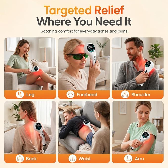 Red Light Therapy Device with Stand, 808/650nm Handheld Infrared Light Wand | Cordless Red Light Therapy for Body, Knee, Shoulder, Back, Joint, Dogs, Portable for Home Daily Comfort Office Use