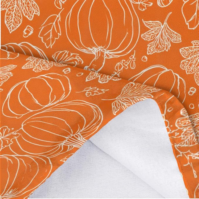 Orange Pumpkin Plastic Bag Holder Autumn Leaf Grocery Bag Storage Dispenser Washable Hanging Shopping Bags Carrier Reusable Wall Mount Trash Bag Organizer for Kitchen Pantry