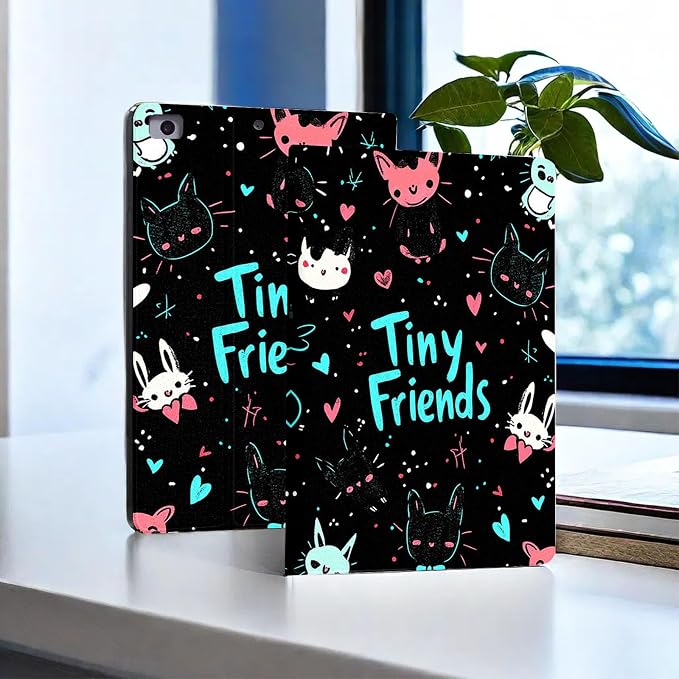 for Microsoft Surface Pro X/Pro X Plus-13 2019/2020/2021/2024 Tablet Case,Auto Wake/Sleep,Adjustable Stand Protective Cover - Cute Cartoon Animal