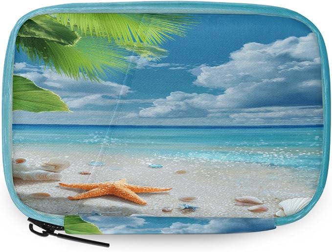 Travel Pill Organizer Beautiful Beach Starfish Shell Small Pill Case