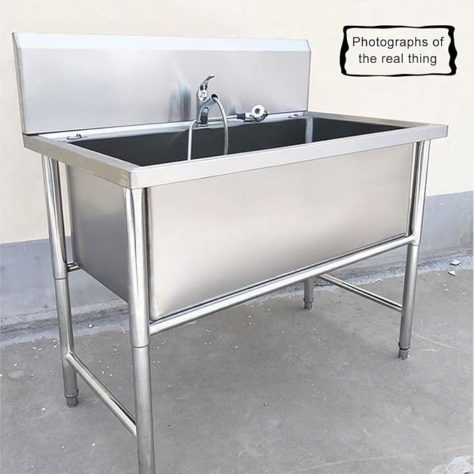 Stainless Steel Dog Bath Station,Dog Shower Tub,Pet Dog Bathtub,Dog Pet Washing Grooming Station for Home,Dog Grooming Tub,Dog Wash Sink Station for Large & Medium Dogs
