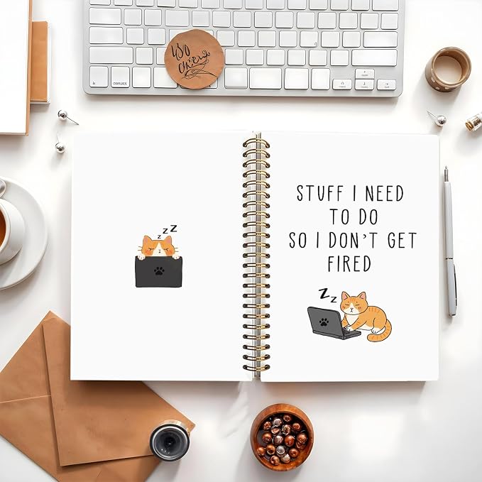 Funny Notebooks for Work,New Job Gift,Goodbye Gift for Coworker | Stuff I Need To Do So I Don't Get Fired Hardcover Spiral Notebooks,,Funny Gag Gift for Coworkers 5.5x8.3 Inch