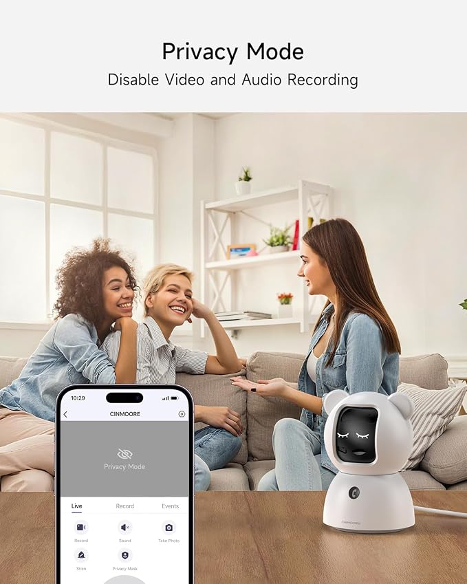 4MP Camera for Home Security, Free 32GB SD Card, Non-Subscription AI Human/Pet/Crying Detection, 2.5K Dog Cat Pet Camera with Phone APP, 360° Coverage, 2-Way Talk, IR Night Vision, 2.4G WiFi